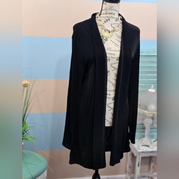 NWT Citiknit Open Front Black Cardigan - Picture 4 of 9